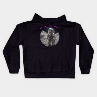 Galentine girl on the moon Kids Hoodie